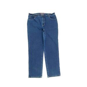Gloria Vanderbilt Amanda Straight Leg Women's size 14 Dark Wash Blue Denim jeans